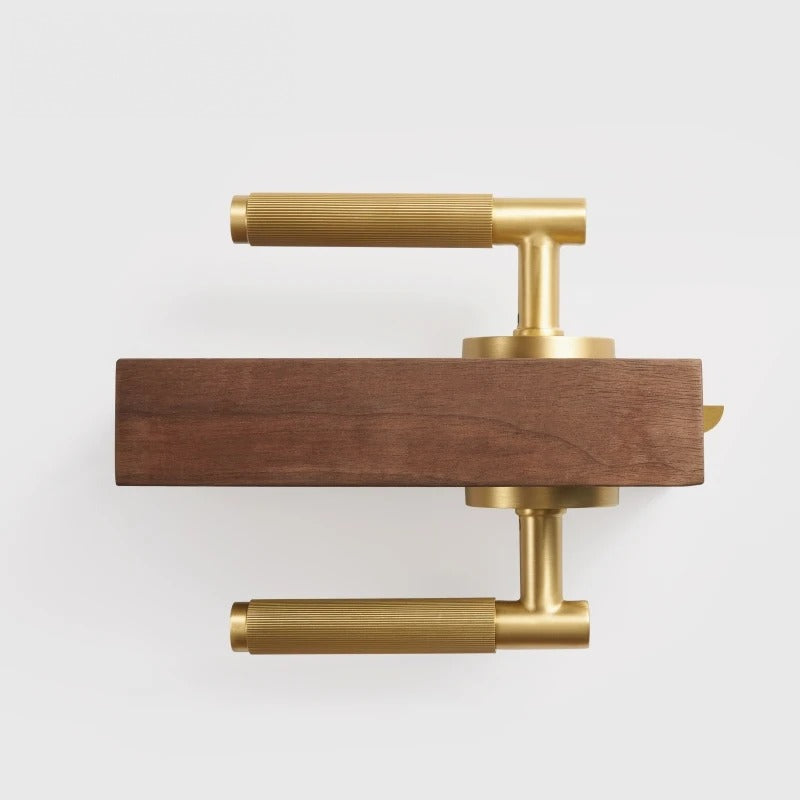 Linear Knurled Solid Brass Door Lever Set, US Standard