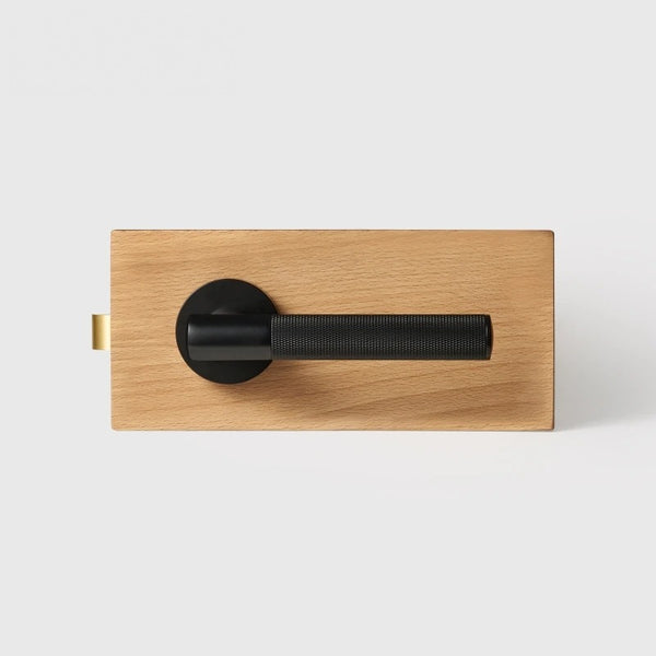Matte Black finish, Diamond Knurled Solid Brass Door Lever Set, European Mortise