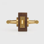 Leather Wrapped Solid Brass Door Lever Set, European Mortise