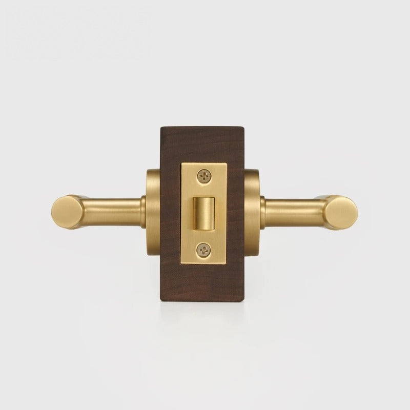 Linear Knurled Solid Brass Door Lever Set, European Mortise