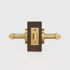 Linear Knurled Solid Brass Door Lever Set, European Mortise