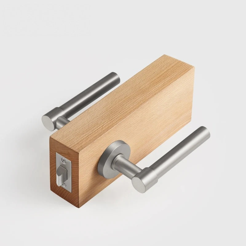 Plain Minimalist Solid Brass Door Lever Set, European Mortise