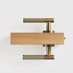 Leather Wrapped Solid Brass Door Lever Set, European Mortise