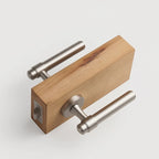 Classic Bar Solid Brass Door Lever Set, European Mortise