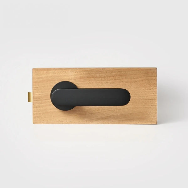 Matte Black finish, Flat Solid Brass Door Lever Set, European Mortise