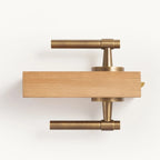 Slim Plain Solid Brass Door Lever Set, US Standard