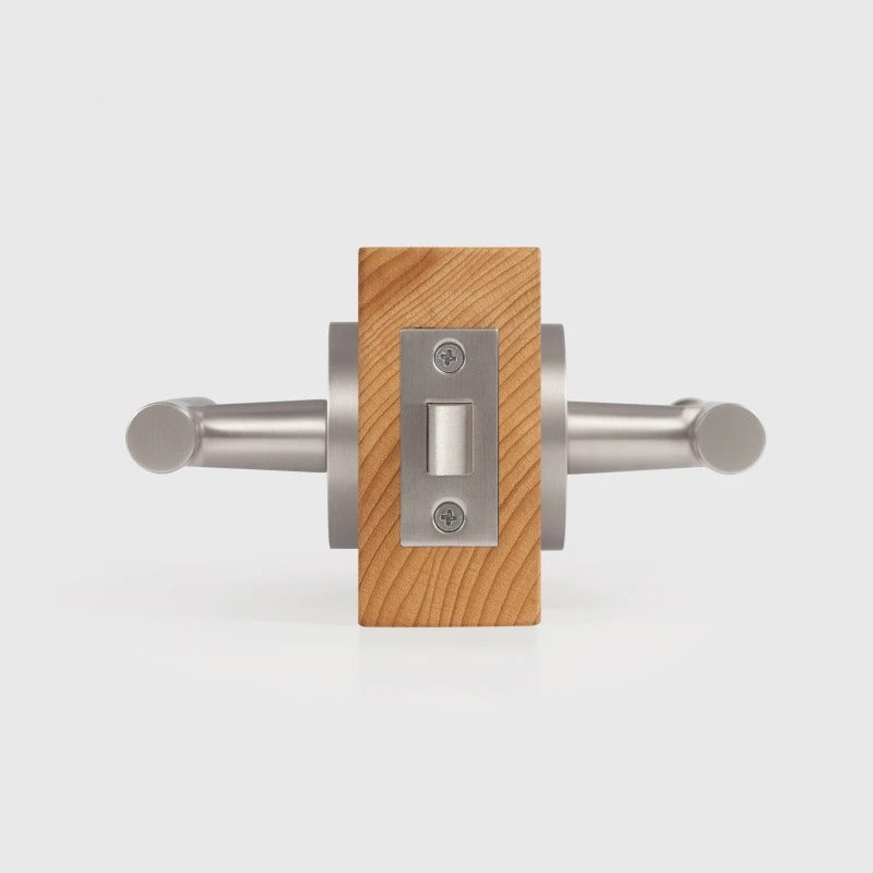 Leather Wrapped Solid Brass Door Lever Set, US Standard