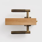 Linear Knurled Solid Brass Door Lever Set, European Mortise