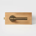 Antique Brass finish, Plain Minimalist Solid Brass Door Lever Set, European Mortise