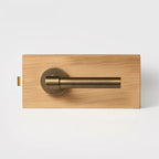 Antique Brass finish, Plain Minimalist Solid Brass Door Lever Set, European Mortise