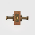 Flat Solid Brass Door Lever Set, European Mortise