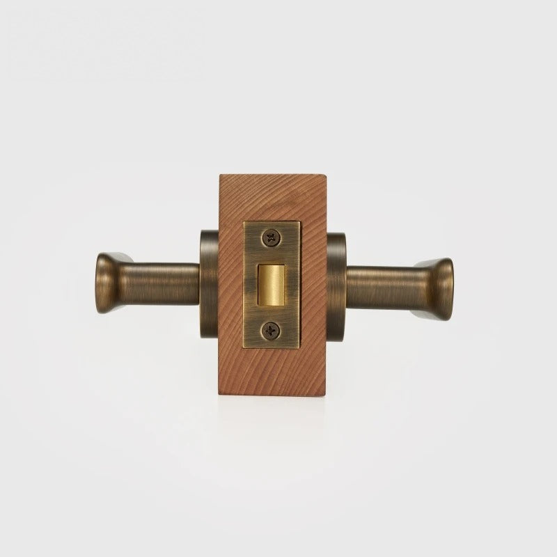 Flat Solid Brass Door Lever Set, European Mortise