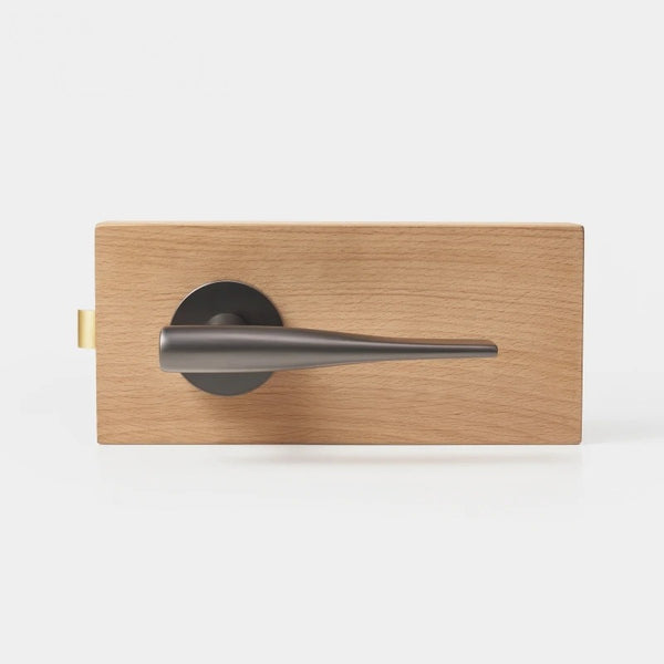 Gunmetal finish, Sculpted Solid Brass Door Lever Set, European Mortise