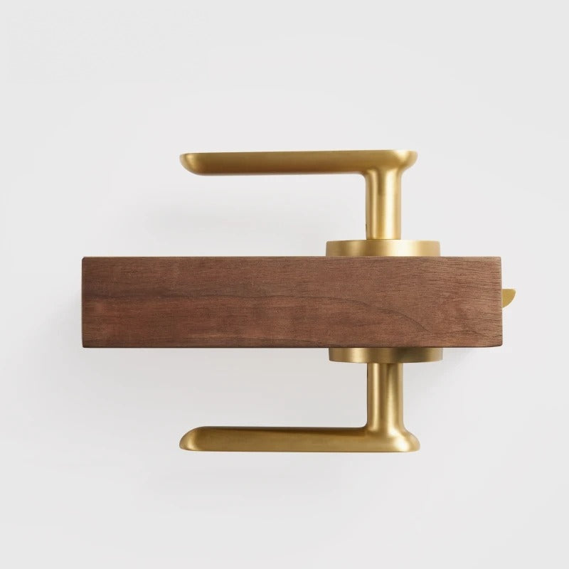 Flat Solid Brass Door Lever Set, US Standard