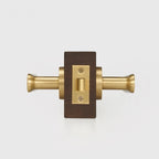 Flat Solid Brass Door Lever Set, European Mortise