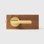Leather Wrapped Solid Brass Door Lever Set, US Standard