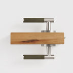 Leather Wrapped Solid Brass Door Lever Set, US Standard