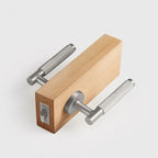 Linear Knurled Solid Brass Door Lever Set, European Mortise