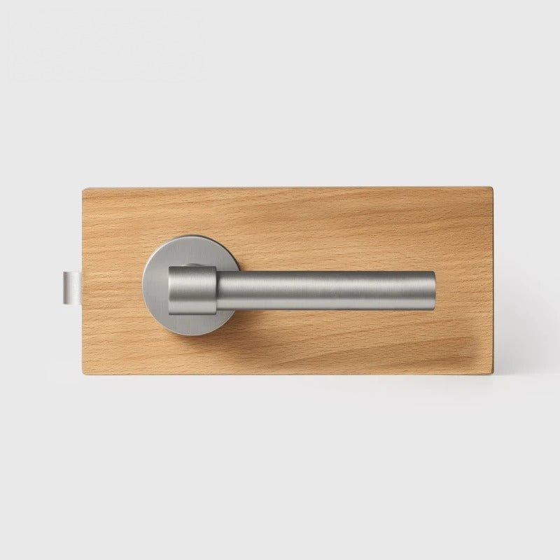 Brushed Nickel finish, Plain Minimalist Solid Brass Door Lever Set, European Mortise