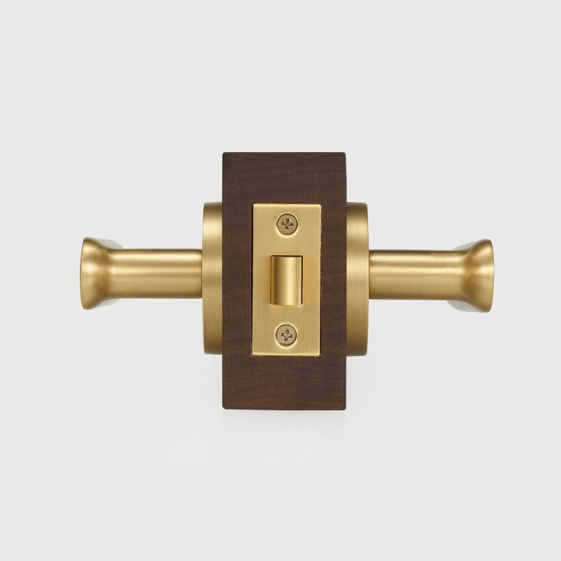 Flat Solid Brass Door Lever Set, US Standard