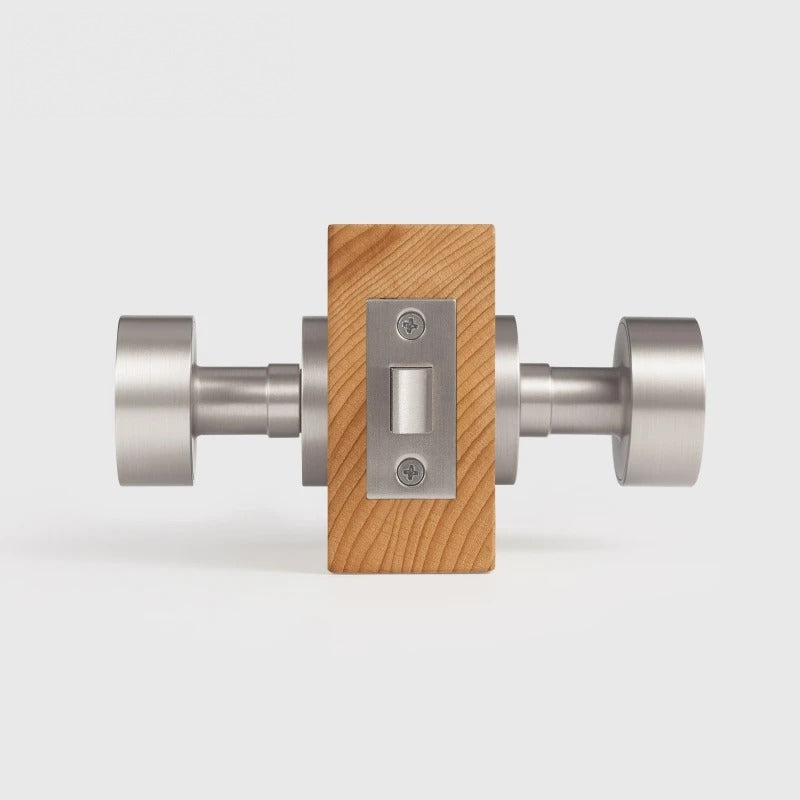 Round Solid Brass Door Knob Set, European Mortise