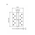 Stepped Brass Butt Hinge — 4" or 5" H × 3.03" W
