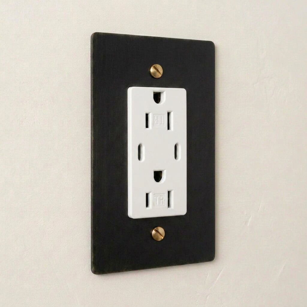 Solid Brass Dual USB-C Electrical Outlet