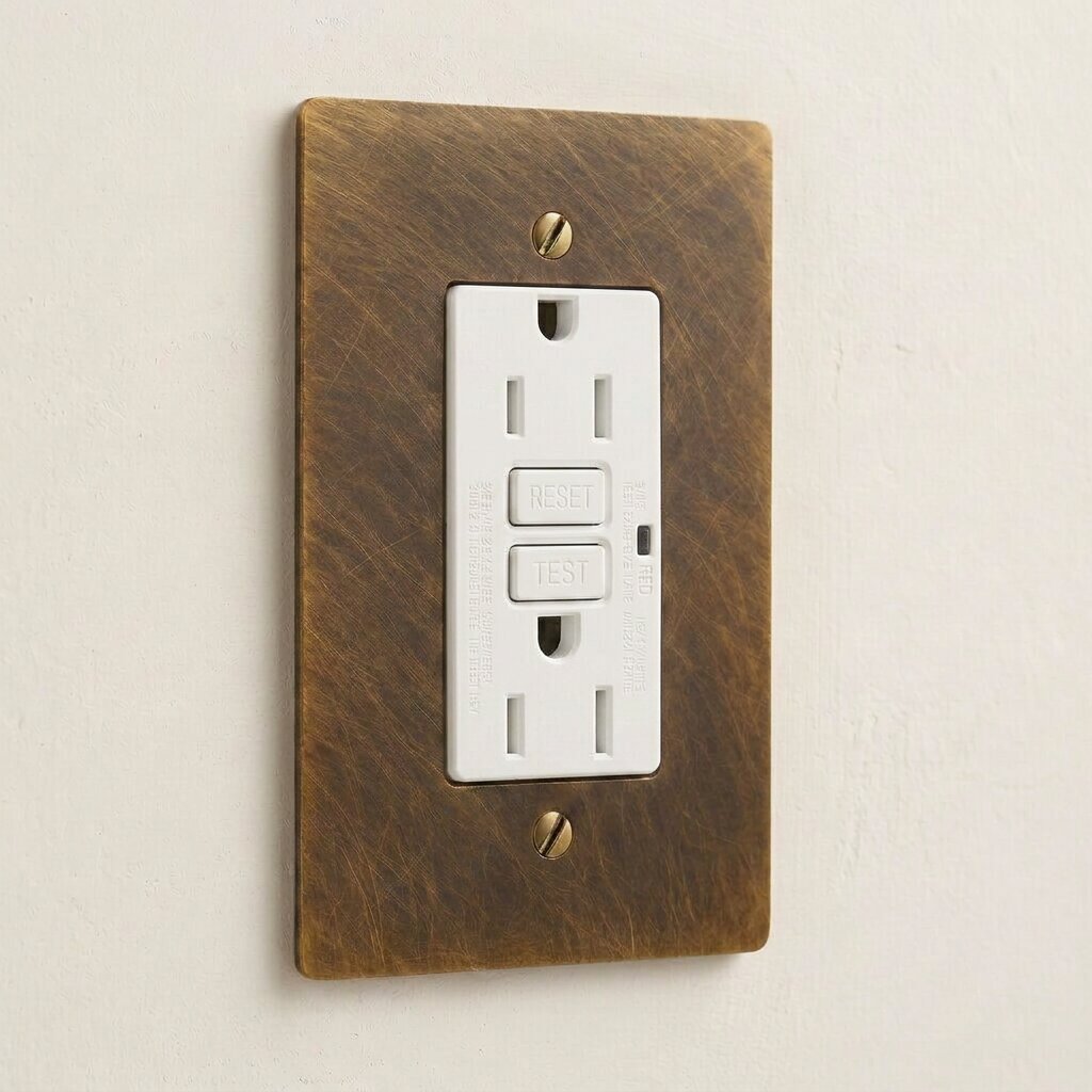 Brass GFCI Electrical Outlet — 15A/20A