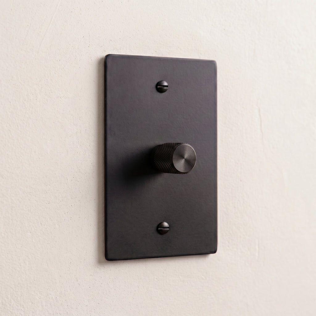 1-Gang Solid Brass Knurled Rotary Dimmer Light Switch