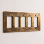 5-Gang Solid Brass Decorator Wall Plate / Outlet Cover (Decora/Rocker/GFCI)