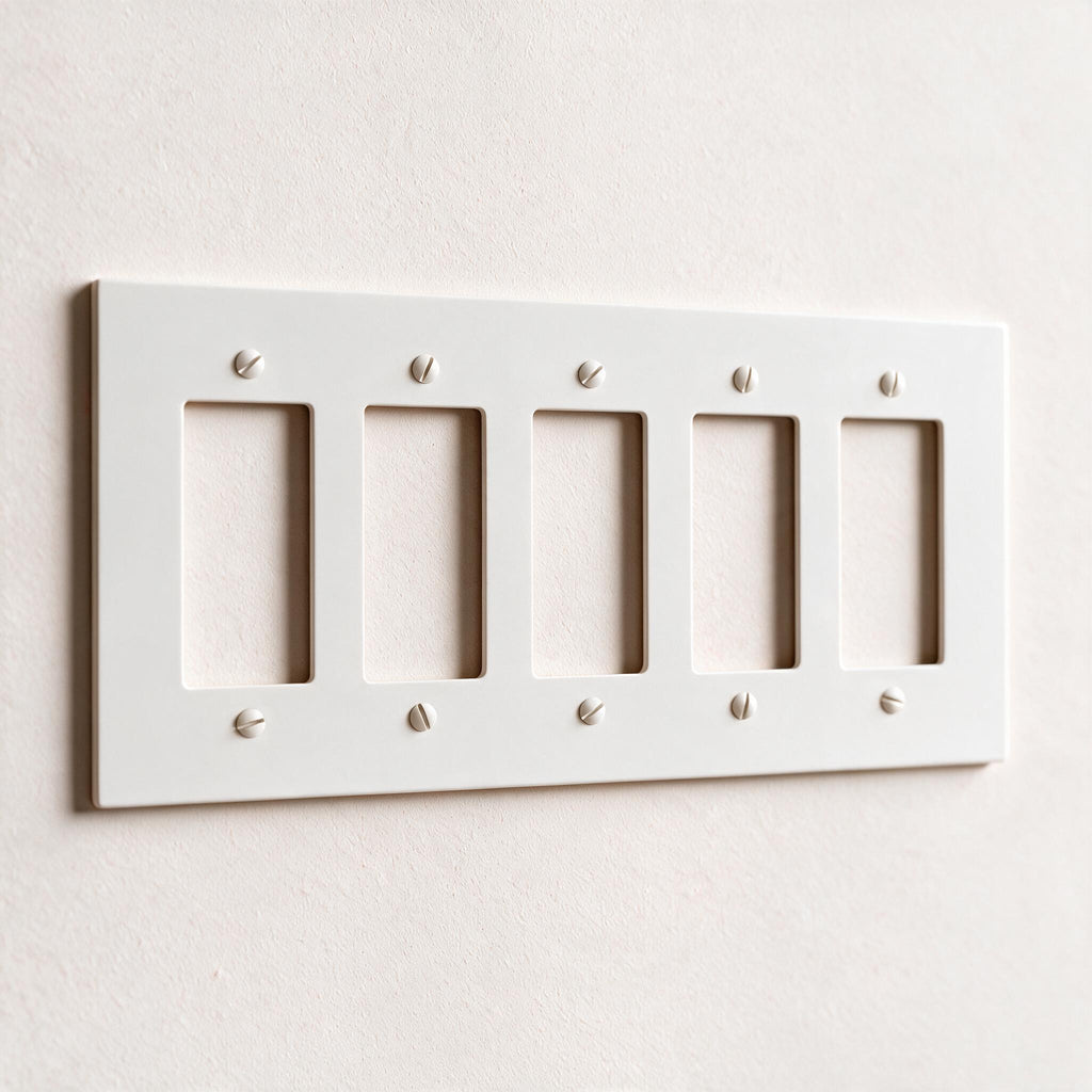 5-Gang Solid Brass Decorator Wall Plate / Outlet Cover (Decora/Rocker/GFCI)