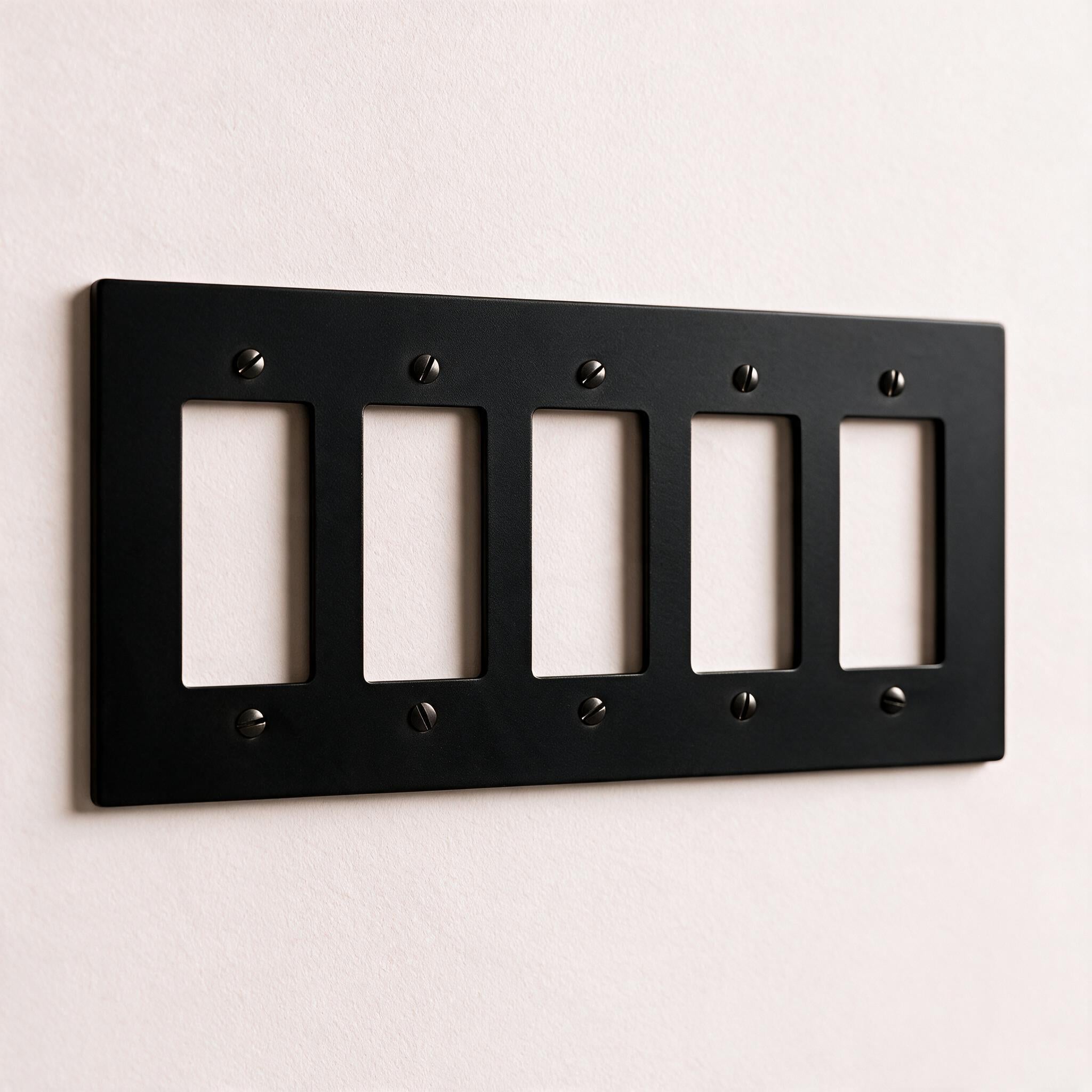 5-Gang Solid Brass Decorator Wall Plate / Outlet Cover (Decora/Rocker/GFCI)