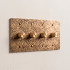 4-Gang Solid Brass Knurled Rotary Dimmer Light Switch