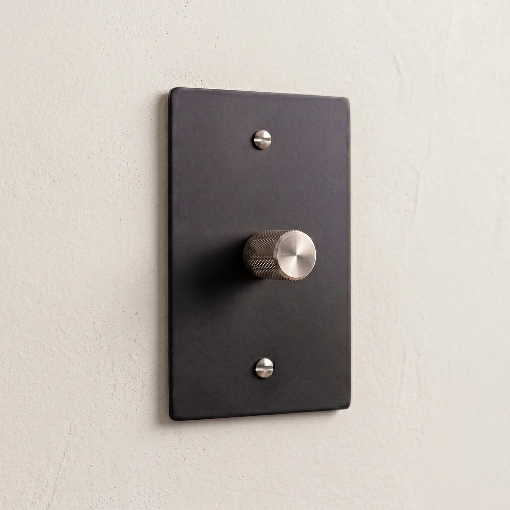 1-Gang Solid Brass Knurled Rotary Dimmer Light Switch