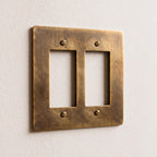 2-Gang Brass Decorator Wall Plate