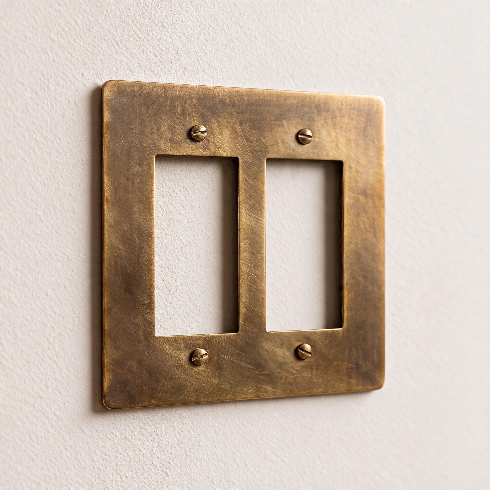 2-Gang Brass Decorator Wall Plate