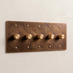 5-Gang Solid Brass Knurled Rotary Dimmer Light Switch