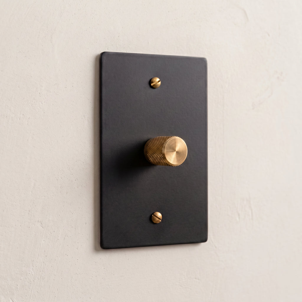 1-Gang Solid Brass Knurled Rotary Dimmer Light Switch