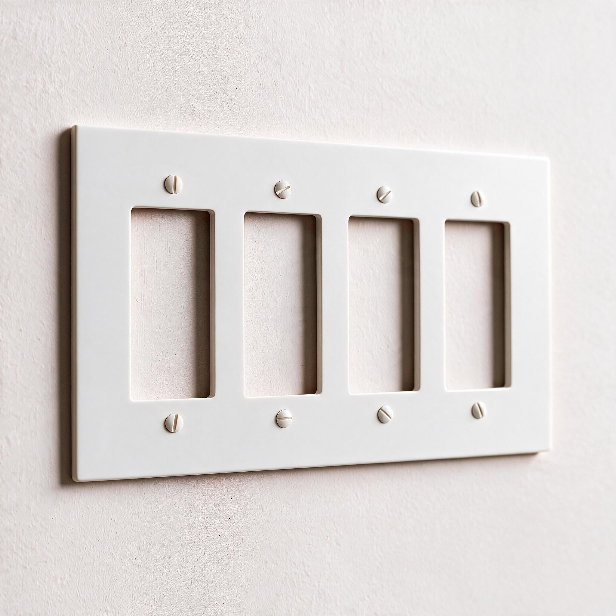 4-Gang Solid Brass Decorator Wall Plate / Outlet Cover (Decora/Rocker/GFCI)