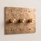 3-Gang Solid Brass Knurled Rotary Dimmer Light Switch
