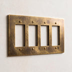 4-Gang Solid Brass Decorator Wall Plate / Outlet Cover (Decora/Rocker/GFCI)