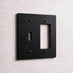 2-Gang Solid Brass Toggle + Outlet Wall Plate