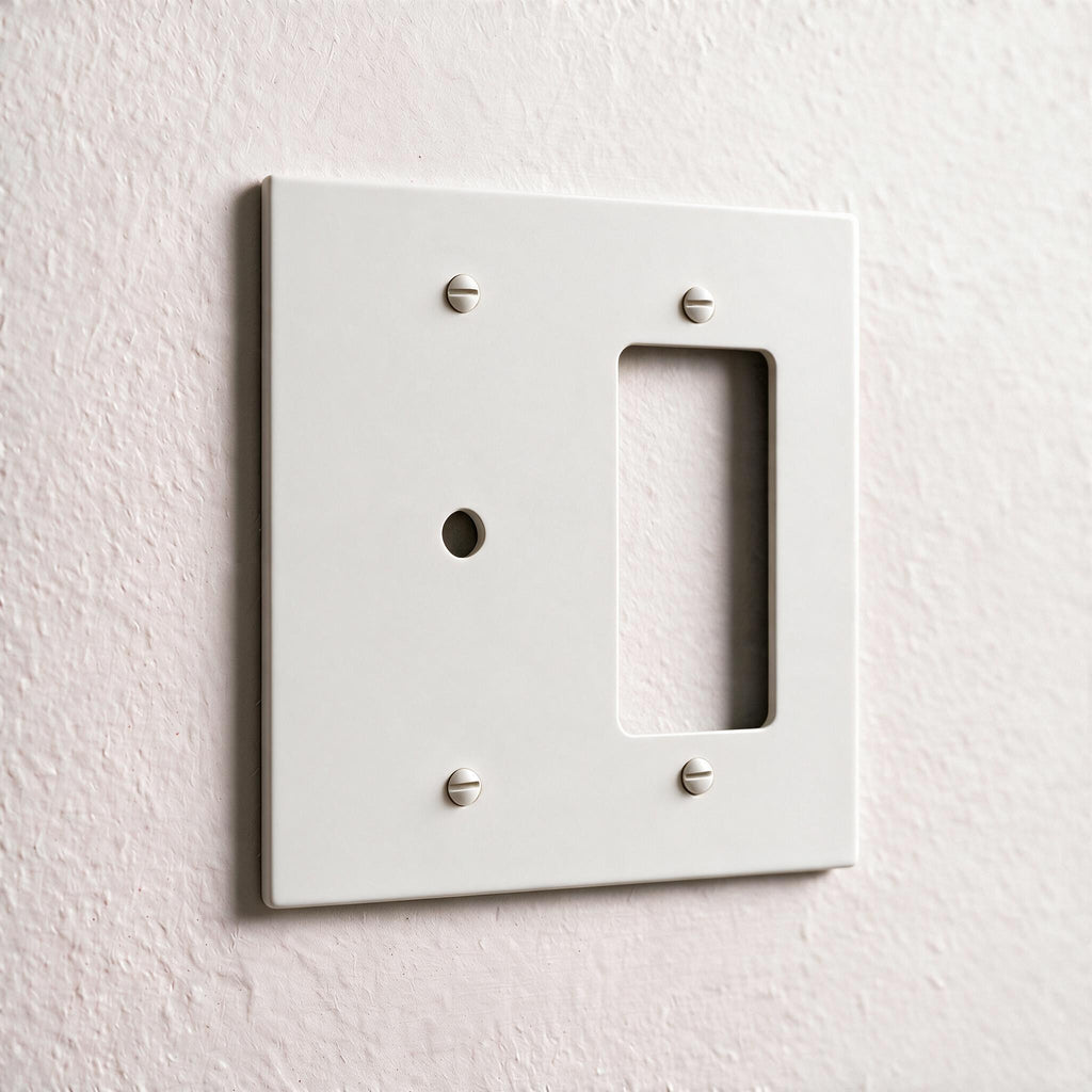 2-Gang Brass Dimmer + Outlet Wall Plate (Rotary + Decorator)