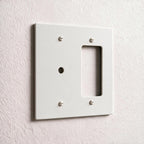 2-Gang Brass Dimmer + Outlet Wall Plate (Rotary + Decorator)
