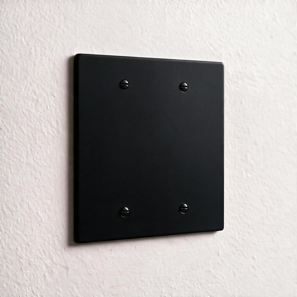2-Gang Brass Blank Wall Plate