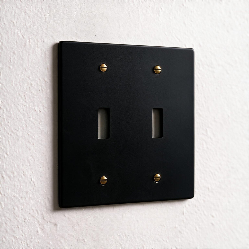 2-Gang Solid Brass Toggle Wall Plate