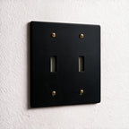 2-Gang Solid Brass Toggle Wall Plate