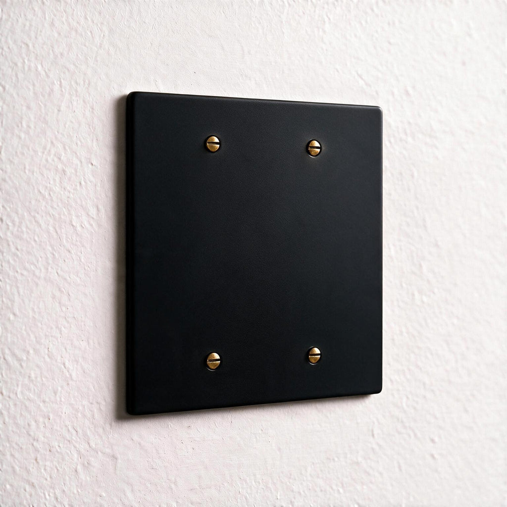 2-Gang Brass Blank Wall Plate