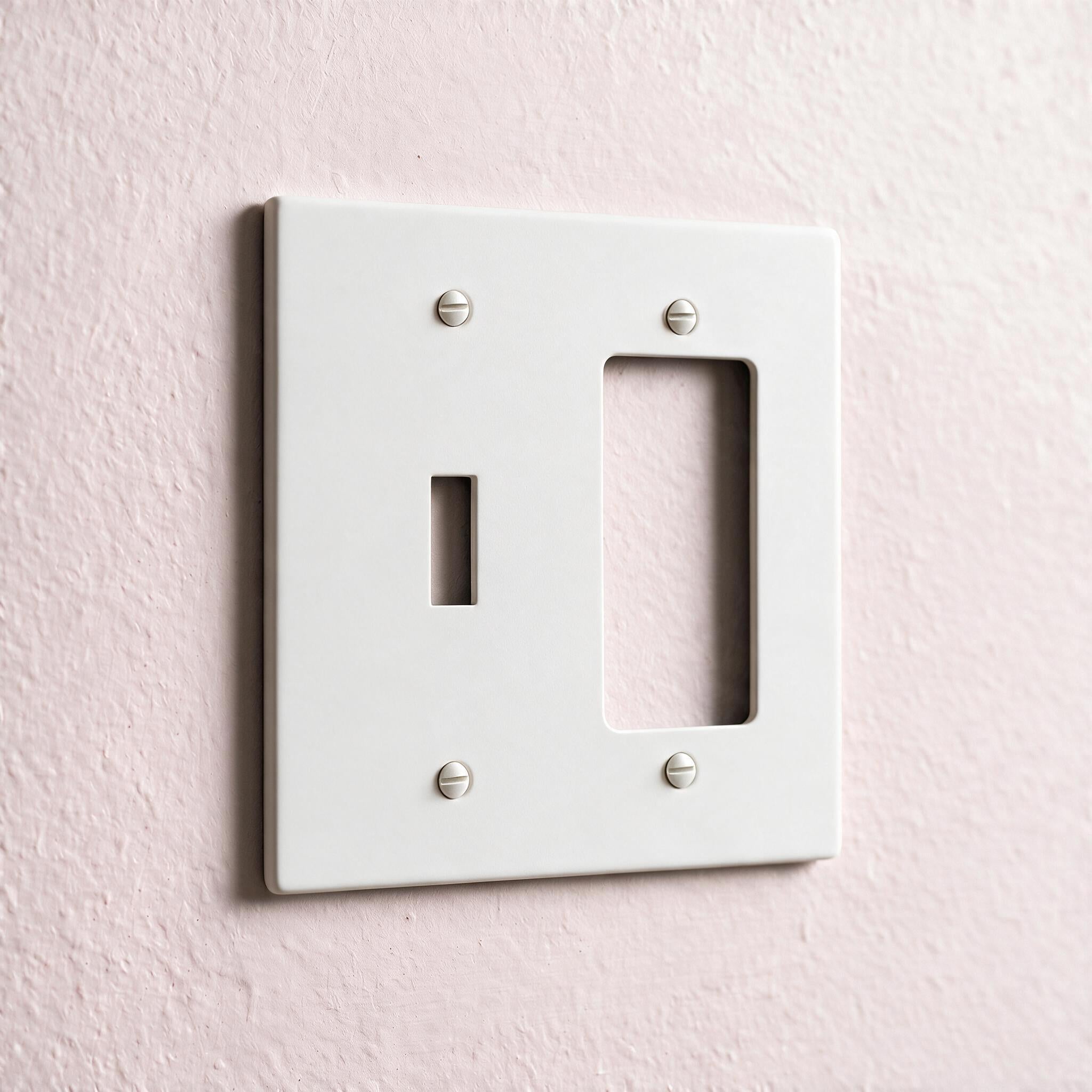 2-Gang Solid Brass Toggle + Outlet Wall Plate