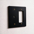 2-Gang Brass Dimmer + Outlet Wall Plate (Rotary + Decorator)